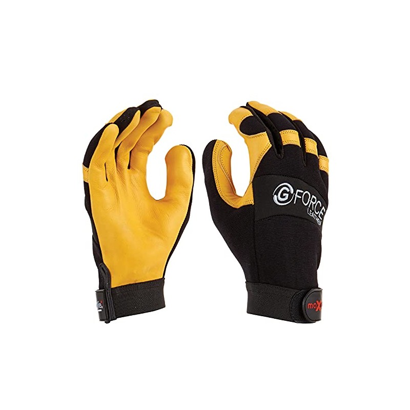 Maxisafe G-Force Leather Palm Mechanics Gloves, Large