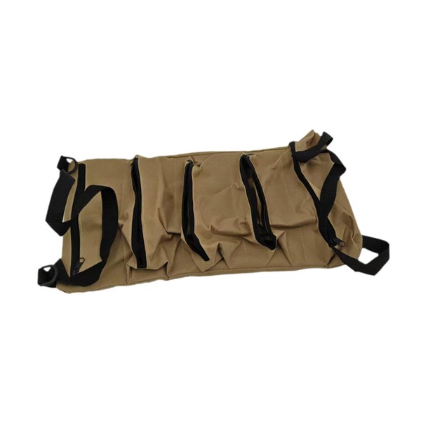 Sharplace Tool Roll up Bag Handbag with 5 Zipper Pockets