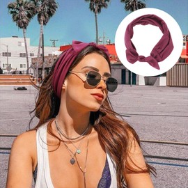 DRESHOW Pack of 6 Women's Boho Headbands, Printed Headbands, Knots, Twisted Elastic Head Wrap, Cute Hair Accessories for Girls, 6 Pack J: Solid Color Yoga