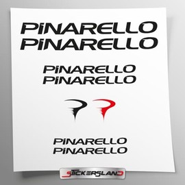 Stickersland® Sticker Set Compatible with Frame Pinarello MTB Mountain Bike and Helmet | Sticker Stickers with Logos | Stickersland® (Glossy Black)