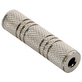 REY 3.5mm Stereo Audio 3.5mm Stereo Double Jack Metallic Female Extender Adapter