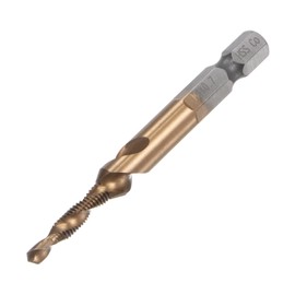 sourcing map Combination Drill and Tap Bit, 1/4" Hex Shank M4 x 0.7 Metric Uncoated M35 Cobalt High Speed Steel Spiral Flute Drilling Tapping Tool
