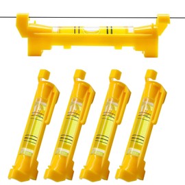 String Line Level 5PCS – Small Spirit Level for Bricklaying, Tiling, Surveying, Engineering – Compact Line Level for Fence Post, Building & Metalworking (Yellow)