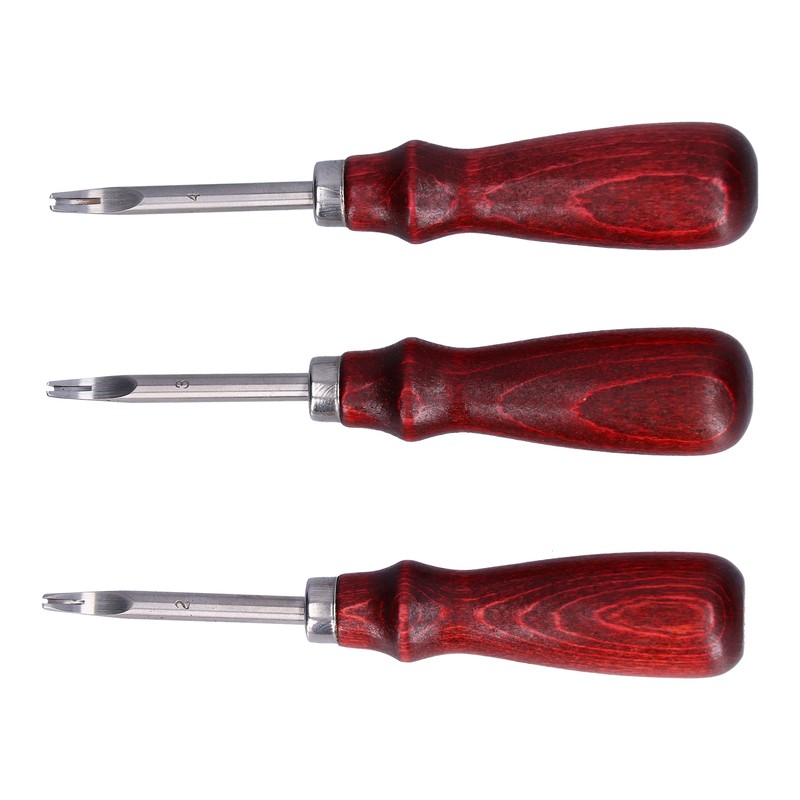 3pcs Leather Edger Sharp Professional Trimming Working Kit with Wooden