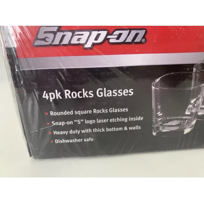 Snap-on Snap On Tools 4pk Rocks Glasses SSX22P104 NEW SEALED