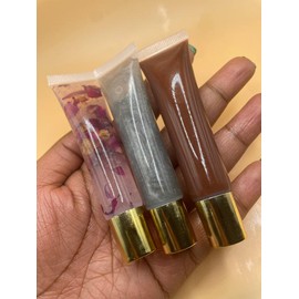 “Delicious” Clear Lip Gloss Lip Care - Color: Clear without rose petals (edible)