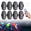 Mttzone 8PCS Wireless RGB LED Strobe Light Car Bike Motorcycle