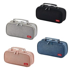 Pencil Case Large Handle Large Capacity Desk Organizer Marker Box Stationery Makeup Cosmetic Double Zipper for School Office Student Teens