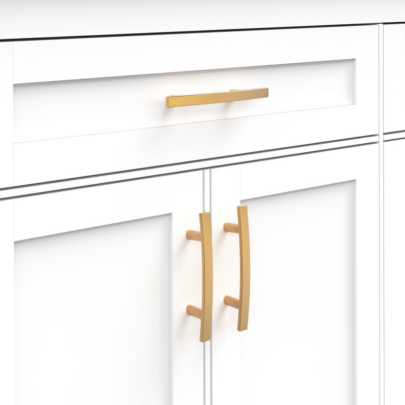 HESTIA HARDWARE 10 Pack | Brushed Gold Cabinet Pull Modern