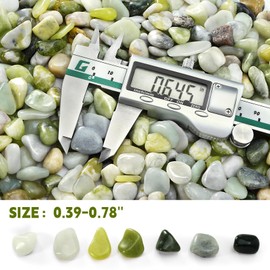 RUOJAS 5 lb Jade Pebbles for Indoor Plants, 1/2 Inch Polished Decorative Pebbles for Vase, Bamboo, Succulent, Garden Landscape Decoration River Stone