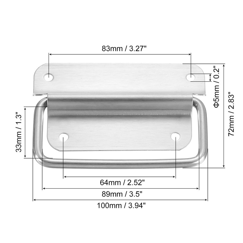 sourcing map Chest Handles, 10Pcs - Stainless Steel Folding Handle,