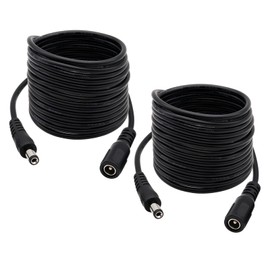 2-Pack 10FT DC Power Extension Cable, 5.5mm x 2.1mm Male to Female Plug Jack Power Supply Adapter 5.5x2.1mm Extension Cord for Security Camera CCTV Surveillance IP Camera LED Strip DVR Router