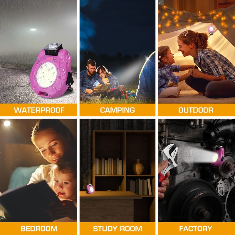 EverBrite 2 Pack COB Keychain Work Light, Mini Rechargeable Magnetic