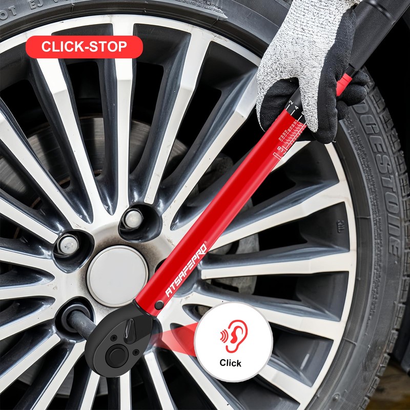 ATsafepro 1/2-Inch Drive Click Torque Wrench,10-170FT.LB/13.6-230.5N/M & Dual-Direction, 72-Tooth Dual