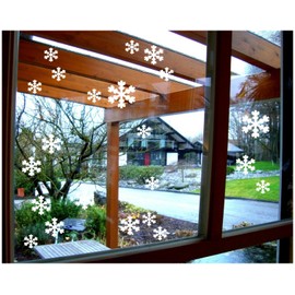 Samunshi® Schneeflocken Aufkleber als Fenster Sticker Schneeflocke Set Winter Deko Weihnachts Dekoration Fensterdeko Weihnachten Dekoration