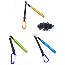 Wacky Rigging Tool, 5.5 Inch Rig Worm Fishing Tool, Wacky Rig Tool, Aluminum Alloy Bass Fishing Worm Set, Fishing Rig Tool with Coiled Lanyard and 300 Fishing O Rings (Color : A)