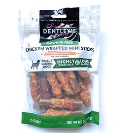 DENTLEY'S Rawhide Free Chicken Wrapped Mini Sticks - Peanut Butter Flavor