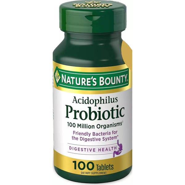 Nature's Bounty Probiotic Acidophilus 100 Millones De Lactobacillus 100 Tabs
