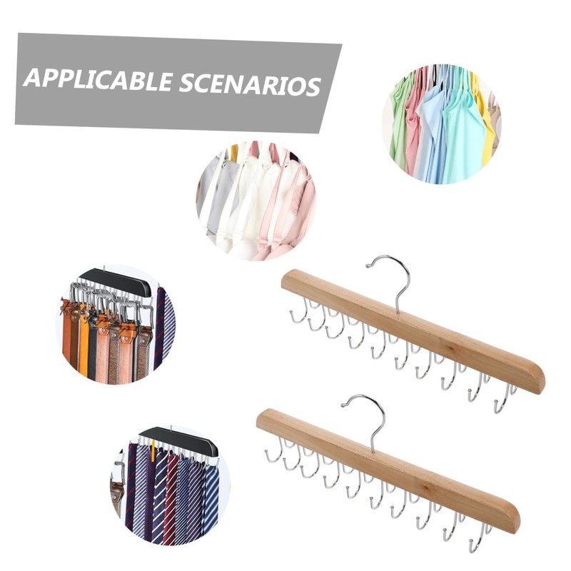 Outanaya 2pcs Space Saving Non Slip Wood Hanger for Closet