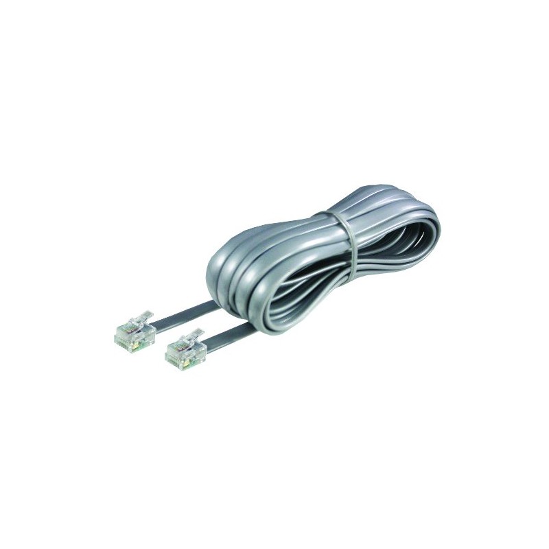 Softalk Phone Line Cord 15-Feet Silver Landline Telephone Accessory (46615)