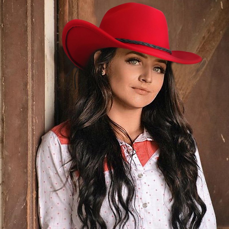 DRESHOW Cowboy Hat for Men Women Classic Western Wide Brim
