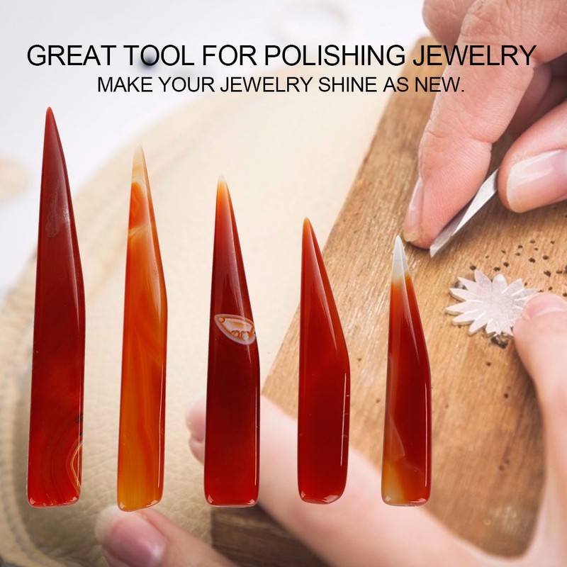 5pcs Agate Knife Burnisher Hand Craft Jewelry Making Tool for