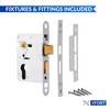 XFORT® Satin Chrome Euro Profile Sashlock 75mm, Euro Sash Lock