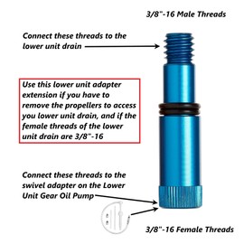 Lower Unit Extension Adapters Fits Volvo Penta (3/8 inch x 3/8 inch and 3/8 inch x 10mm-1.5)