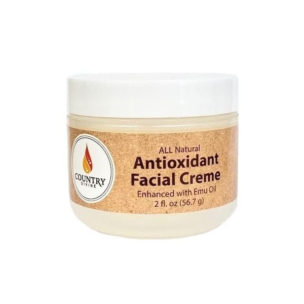Country Divine Anti-Oxidant All Natural Moisturizer Facial Cream With Emu Oil 2 oz. Jar