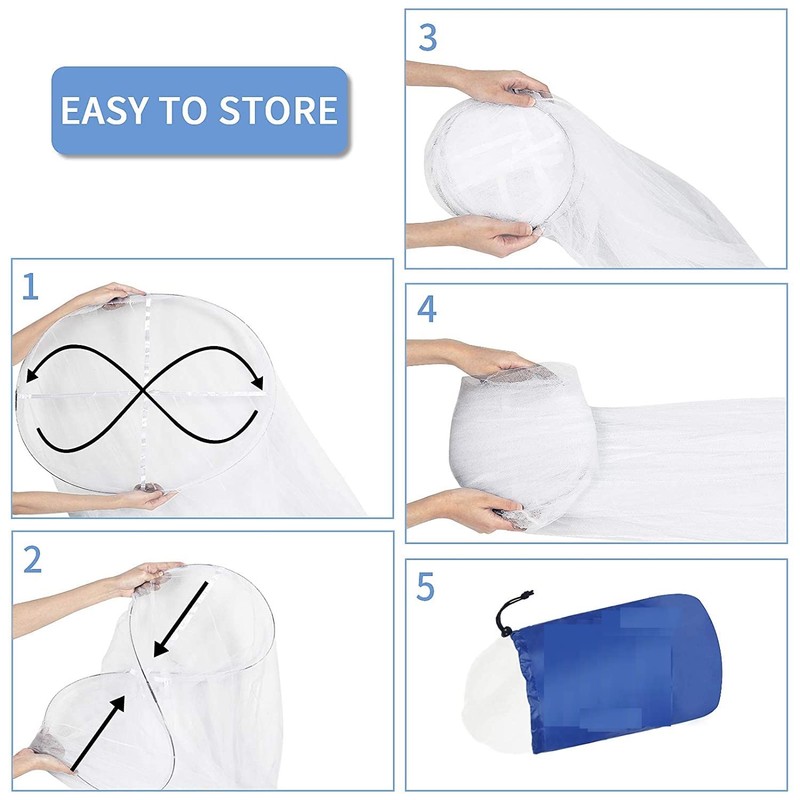 Sublaga Round Mosquito Net for Bed, Large White Bed Canopy