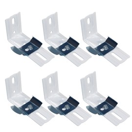 ONLISUM Vertical Blind L Bracket 6 Pcs Vertical Blind Bracket Clips for Vertical Blinds with Headrail Width 1-1/2 inch (38 mm) Bracket Clips Outside Mounting, Silver