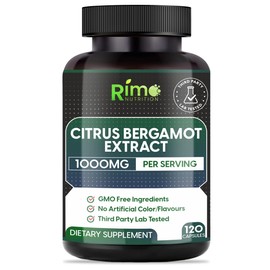 Rimo Nutrition Lab Tested Citrus Bergamot 1000mg Per Serving - Citrus Bergamot Supplement - Pure, Vegan Bergamot Non GMO 120 Capsules