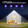 4 Pack 100W LED Flood Light Outdoor with Plug, IP66