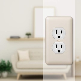 Amerelle 935DAL Devon Wallplate, 1 Duplex Outlet, Steel, Light Almond, 1-Pack
