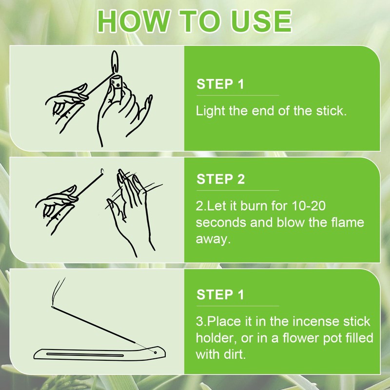 SHOPPGO Citronella Incense Sticks, Incense Sticks Set with Holder, for
