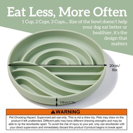 OHMO Slow Feeder Dog Bowls (Sunrise, Sage Green) Enrichment Toy Soft Silicone Food Safe Feeding Bowl Non Slip Suction Cup for All Breed Pet, Cat Slow Down Eating Dishes, Boredom and Anxiety Reducer