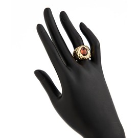 Vintage Boho Rhinestone Ring Gold Plated Elegant Crystal Ring Punk Irregular Geometric Opening Rings Midi Finger Ring Chunky Gold Statement Jewelry Gift for Women (Brown)