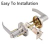 Door Latch with 3 Keys, Stainless Steel Door Lock Knob