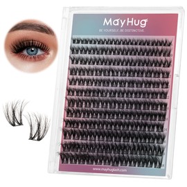 Mayhug Eyelash Extensions, 3D Effect, Individual Eyelashes, 144 Pieces, D Curl Clusters, Lashes, Fluffy, 8-18 mm, DIY Natural Eyelashes, Fake Lashes (Prism)