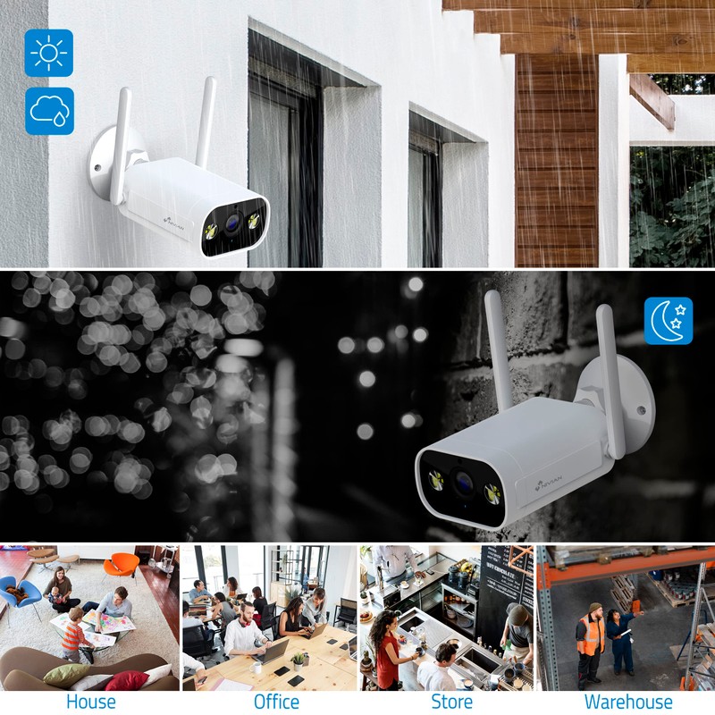 NIVIAN - 2K WLAN Bullet Camera | Outdoor IP66 |
