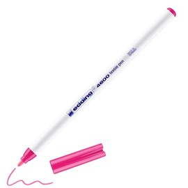 edding 4600 textile pen - neon pink - 1 pen - round nib 1 mm - permanent fabric pens for drawing on textiles, wash-resistant to 60 °C - fabric pen