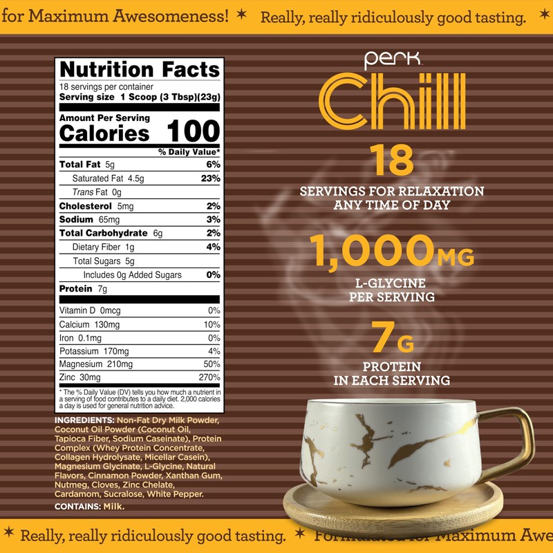 Perk Chill Chai Latte Flavored Drink Mix (18 Servings) -