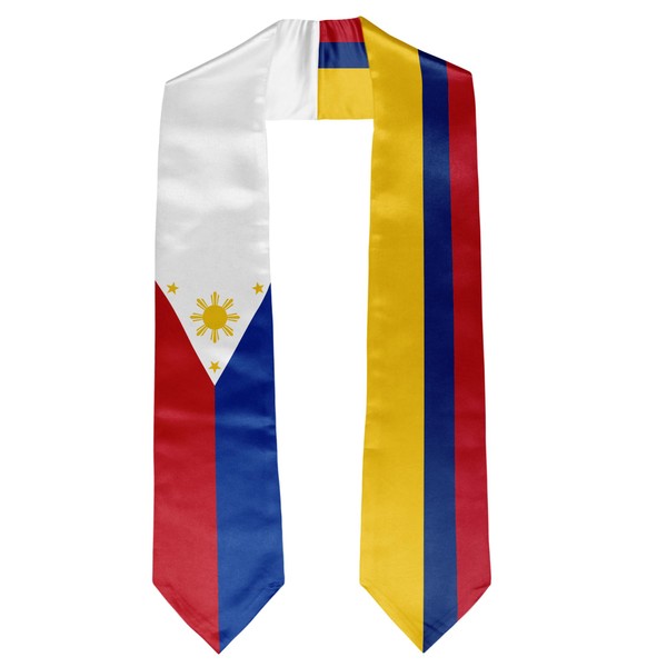 Vcmaluco Graduation Stole Sash Philippines Colombia Flag Graduation Stole Sash
