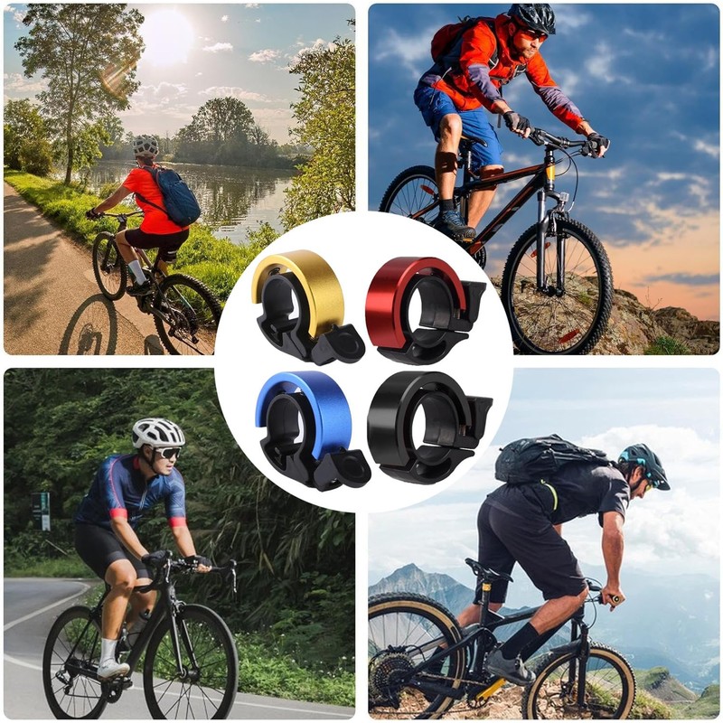 LimCryspp 4 Pcs Innovative Aluminum Design Bike Ringer Loud Sound