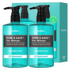Kundal Pure & Safe Feminine Cleanser Bergamot Fragrance, 300ml, 2 pcs / 쿤달 퓨어 앤 세이프 여성청결제 베르가못향, 300ml, 2개