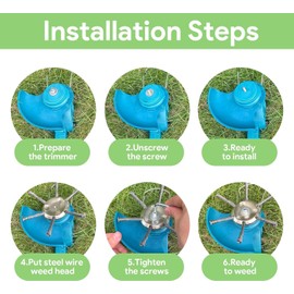 2Pack 6 inch Steel Wire Weed Brush Cutter Trimmer Head Electric Weed Blades Head Wired Trimmer Head Replacement Weed Wackers Attachment for Electric Cordless String Trimmers, Weed Wrecker