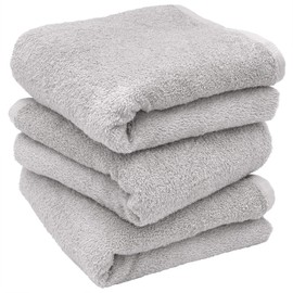 Hiorie Mini Bath Towels, Made in Japan, Hotel Style, Set of 3, Light Gray, 19.7 x 39.4 inches (50 x 100 cm), Plain, Instant Absorption, Small, Durable, 100% Cotton, 8 Colors to Select, Senshu Towel