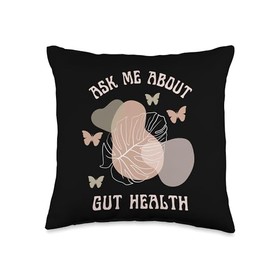 Gut Health and Wellness and Healing by D Ask Me About Gut Health Wellness Healing New Age Homeopathy Throw Pillow, 16x16, Multicolor