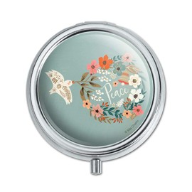 Christmas Peace Wreath Dove Bell Pill Case Trinket Gift Box