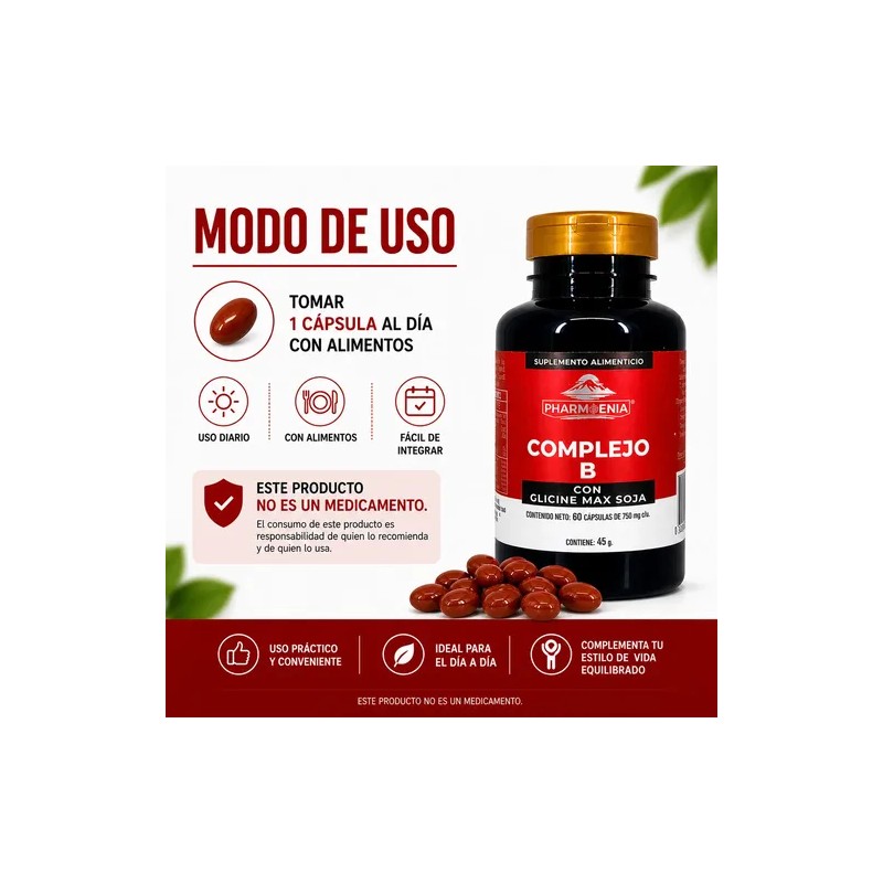 Complejo B Con Glicine Max Soja 60cps Suplemento Alimenticio